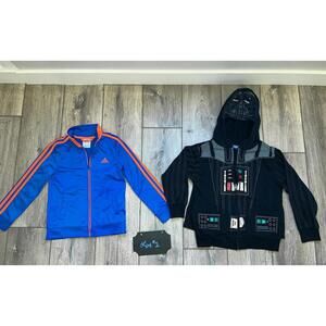 Big Boys Small 5-6 Star Wars Darth Vader Hoodie Adidas Tracksuit Jacket